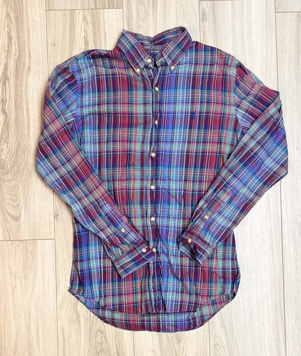 Ralph Lauren Slim Fit Plaid Button-Down Shirt M
